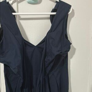 Elegant Navy Blue Sleeveless Dress